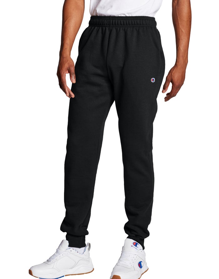 Champion Herre Joggingbukser Sort - Powerblend Fleece - Danmark FMK-047618